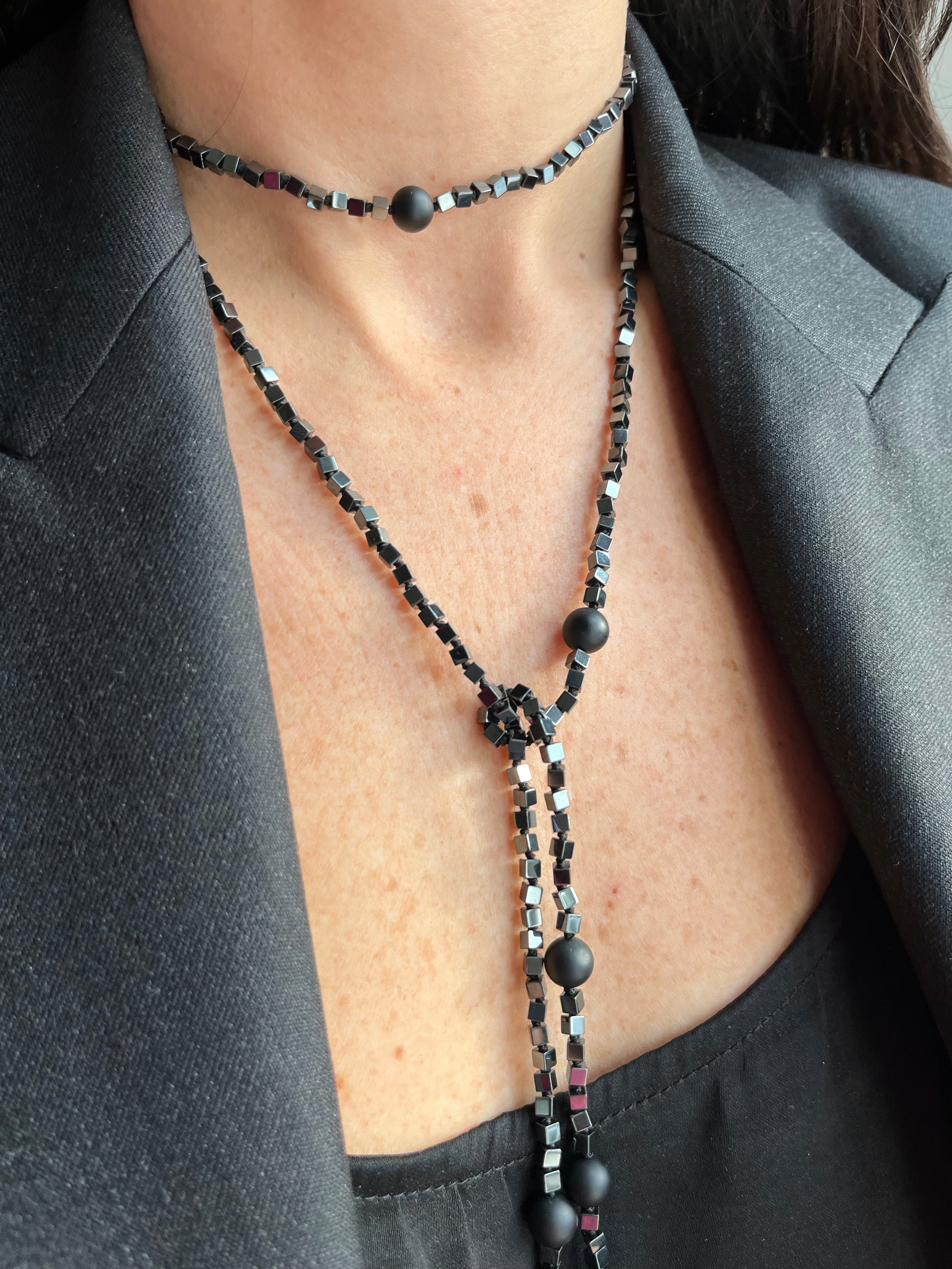 Open Necklace Ematite